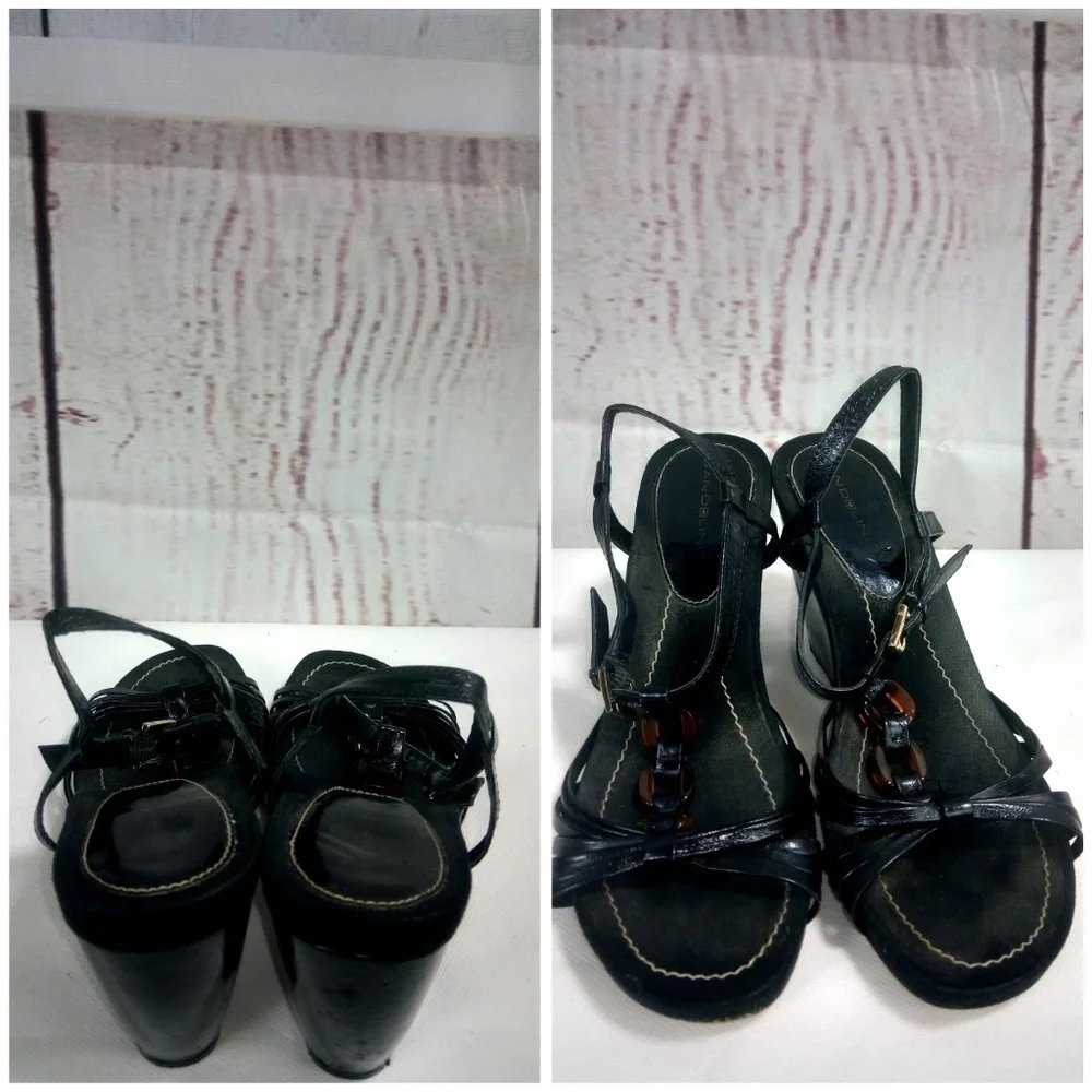 Bandolino Black Wedge Shoes Size 8.5